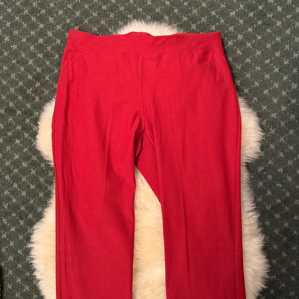 Eileen Fisher Red Stretch Viscose Nylon Leggings - Picture 2 of 8